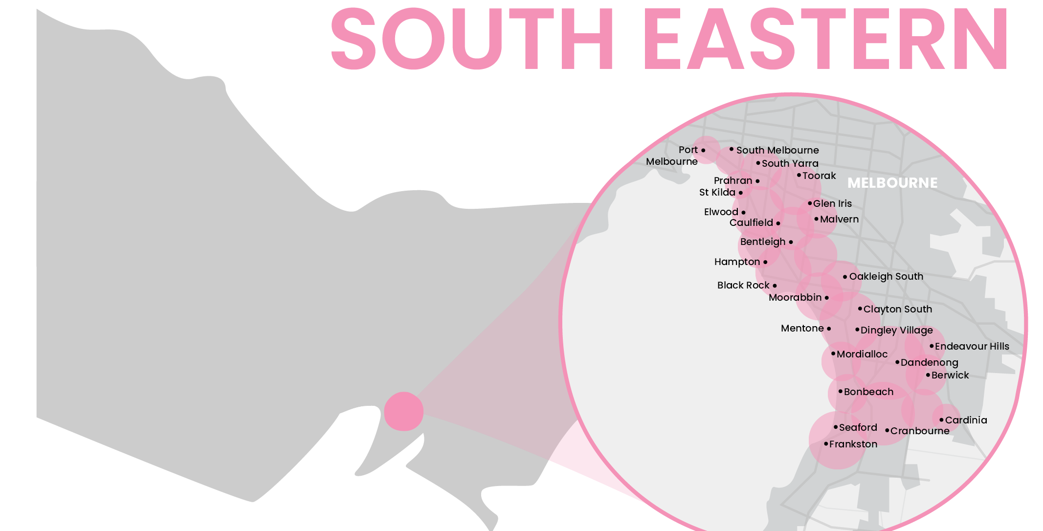Map of South Eastern Region Victoria