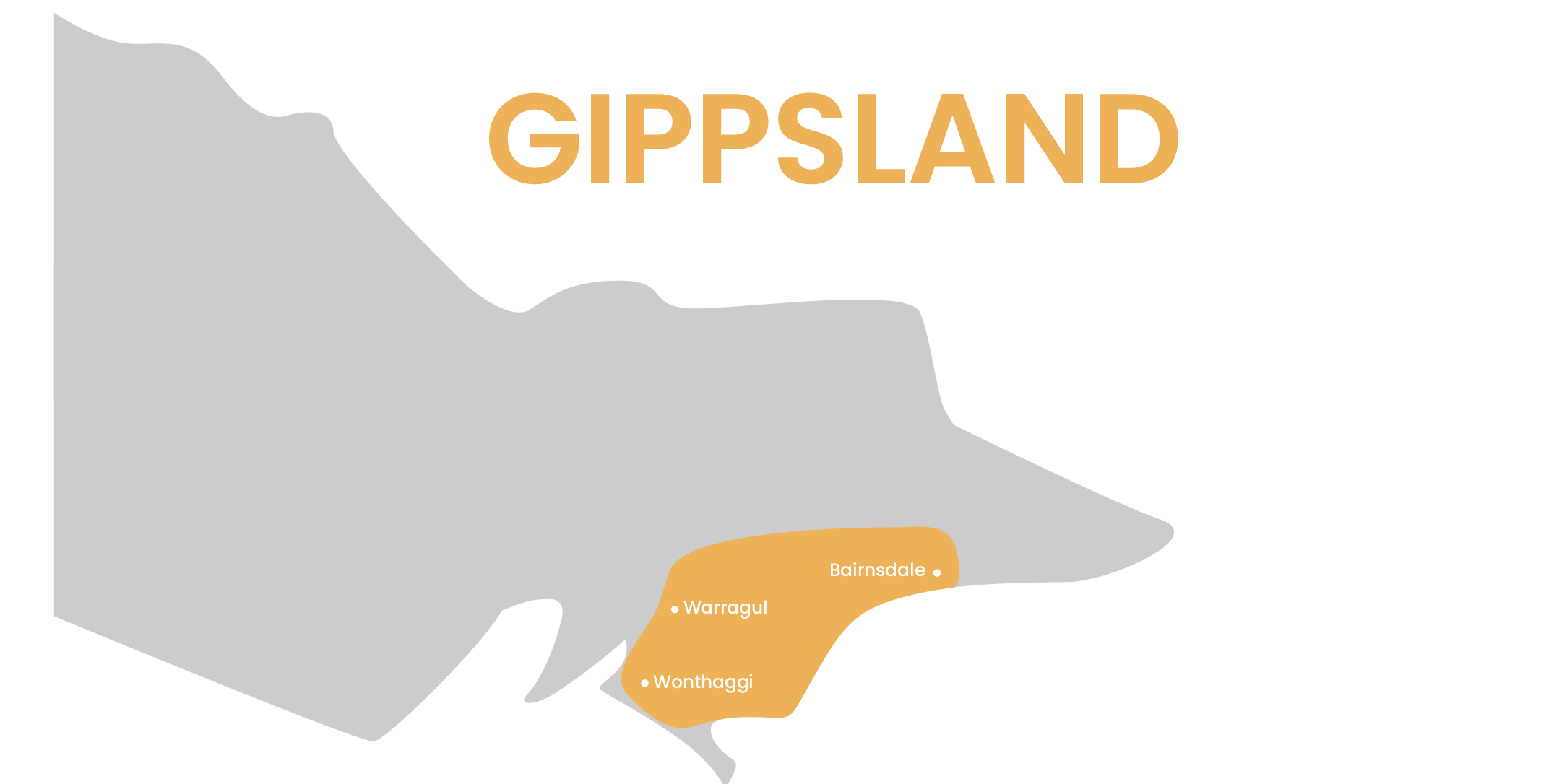 Map of Gippsland Victoria