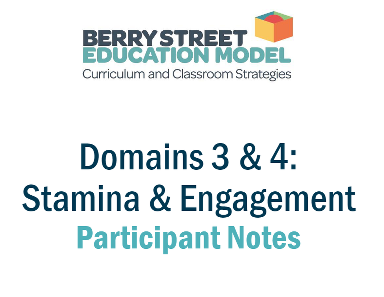 Stamina and engagament participant notes