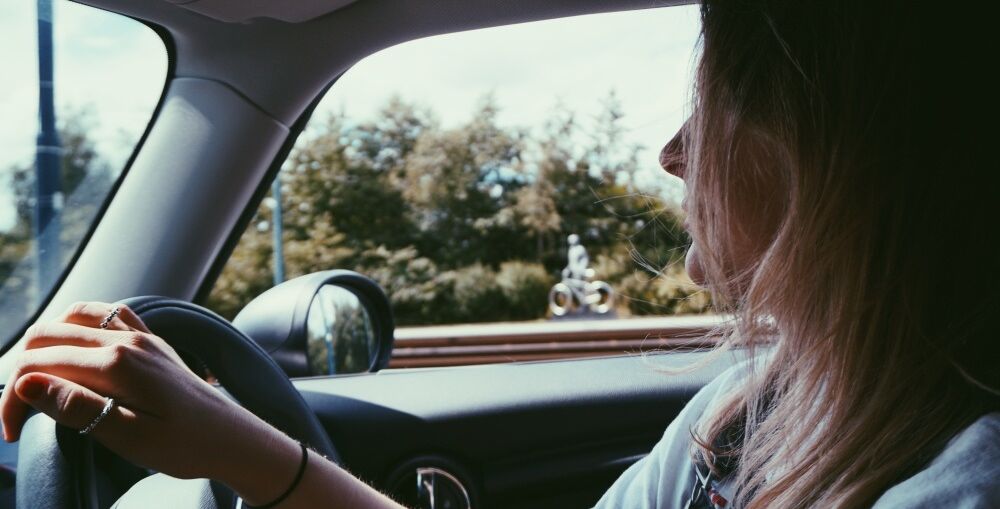 Teenage girl driving