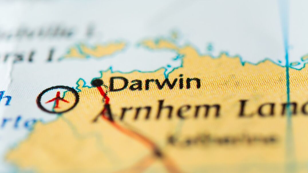 darwin on australian map