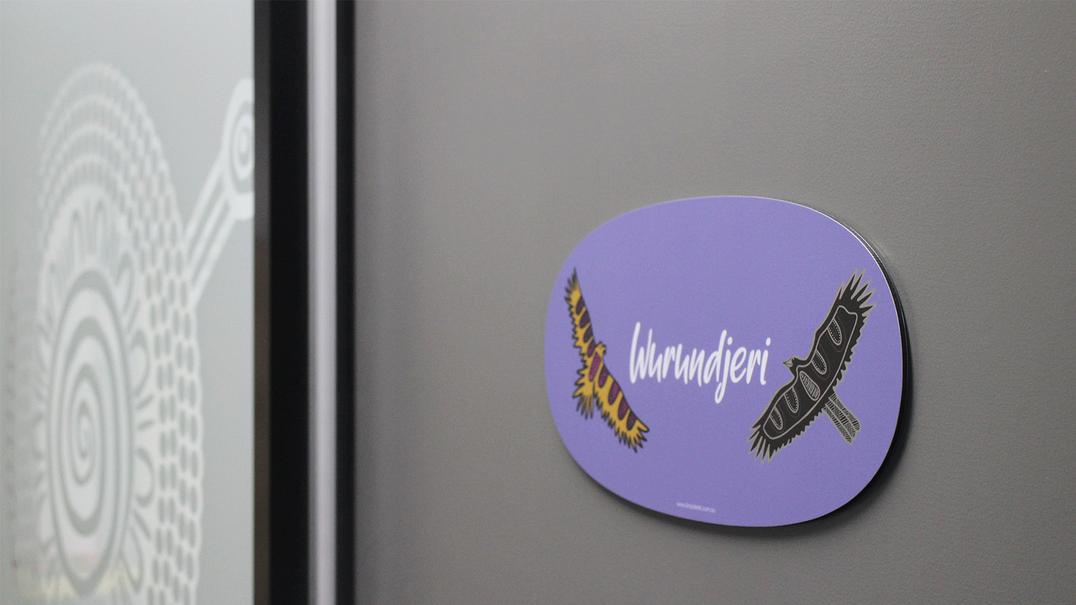 the word wurundjeri on a door